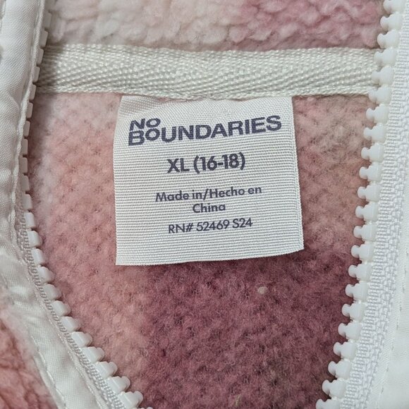🔥 No Boundaries Plaid Sherpa Quarter-Zip Jacket – Juniors XL (16–18) – NWT - Picture 4 of 6